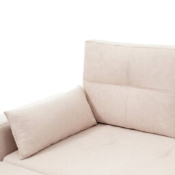 Abrihome Beige Linen L-Shaped Convertible Sofa Bed With Pull-Out Sleeper, Reversible Chaise, Storage & Cup Holder - thumbnail 8