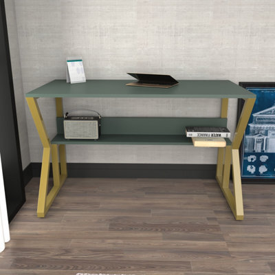 Decorotika Wake Study And Writing Desk Green And Gold - image 1