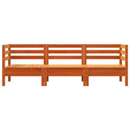 Berkfield Garden Sofa 3-Seater Wax Brown Solid Wood Pine - thumbnail 4