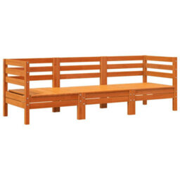 Berkfield Garden Sofa 3-Seater Wax Brown Solid Wood Pine - thumbnail 2