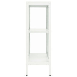 Berkfield Sideboard White 75X35X105 Cm Steel And Glass - thumbnail 4