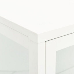 Berkfield Sideboard White 75X35X105 Cm Steel And Glass - thumbnail 8