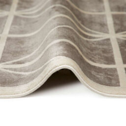 Light Grey Easy To Clean Modern Chequered Geometric Dining Room Bedroom And Living Room Rug -120Cm X 180Cm - thumbnail 3