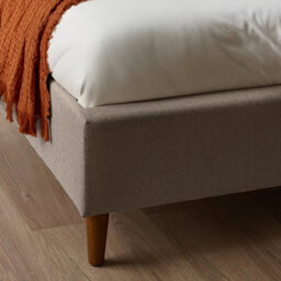 Furniturebox Uk King Size Bed - 'hana' Upholstered Beige Taupe Kingsize Bed Frame Only (No Mattress) - 100% Recycled Eco Fabric - thumbnail 5