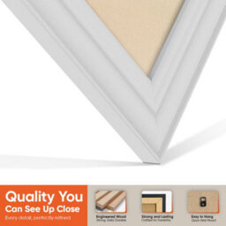 "30X17"" White Classic Vinyl Record Frame With Ivory Mount For 12 Inch Lp Album Cover & Disc - Ak Frames" - thumbnail 3