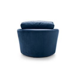 Abakus Direct Chicago Velvet Swivel Chair In Dark Blue - thumbnail 3