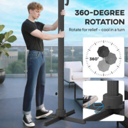 Outsunny 3M Rotating Cantilever Parasol Solar Lights Power Bank Dark Grey - thumbnail 8