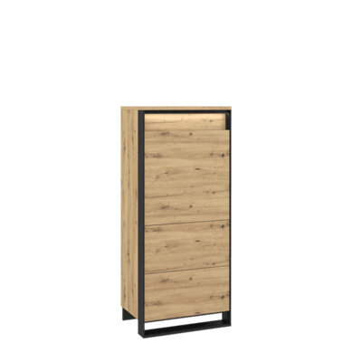 Arte Quant 07 Stylish Highboard Cabinet (H1400mm X W600mm X D410mm) With Led Lighting - Perfect Living Room Storage Solution - image 1