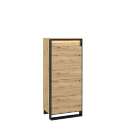 Arte Quant 07 Stylish Highboard Cabinet (H1400mm X W600mm X D410mm) With Led Lighting - Perfect Living Room Storage Solution - thumbnail 1