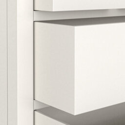 Farro Coconut White Xl 2 Over 3 Drawer Chest With Washed Oak Top - Fully Assembled By Roseland Furniture - thumbnail 9