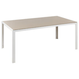 Beliani Garden Dining Table Catania 160 Cm 91 Cm Glass Beige