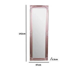 Melody Maison Tall Ornate Rose Gold Pink Mirror - 47Cm X 142Cm - thumbnail 9