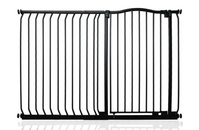 Bettacare Extra Tall Curved Top Dog Gate, 134Cm - 143Cm, Matt Black, Extra Tall 100Cm In Height, Pressure Fit Pet Gate - image 1