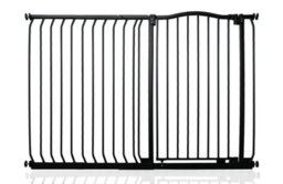 Bettacare Extra Tall Curved Top Dog Gate, 134Cm - 143Cm, Matt Black, Extra Tall 100Cm In Height, Pressure Fit Pet Gate