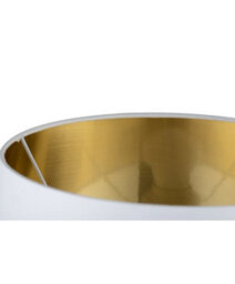 Lighting Supermarket Cylinder Wood Effect Print/gold Table Lamp With Ivory Gold Lined Shade - thumbnail 4