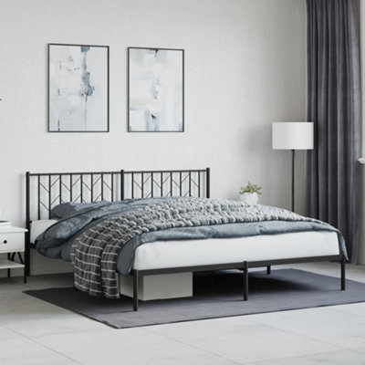 Berkfield Metal Bed Frame Without Mattress With Headboard Black 183X213Cm - image 1