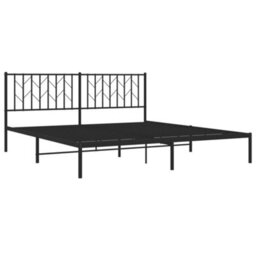 Berkfield Metal Bed Frame Without Mattress With Headboard Black 183X213Cm - thumbnail 4