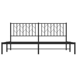 Berkfield Metal Bed Frame Without Mattress With Headboard Black 183X213Cm - thumbnail 5