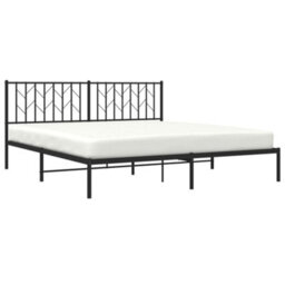 Berkfield Metal Bed Frame Without Mattress With Headboard Black 183X213Cm - thumbnail 3