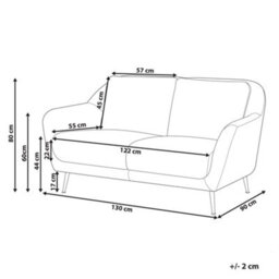 Beliani Sofa 2 Seater Eiby Chenille White - thumbnail 3