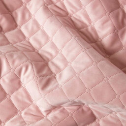 Homescapes Diamond Quilted Pink Velvet Throw - thumbnail 4
