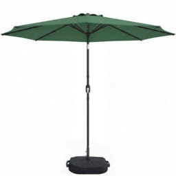2.7 M Garden Parasol Umbrella With Cross Base, Sandbag, Green