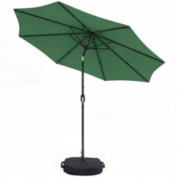 2.7 M Garden Parasol Umbrella With Cross Base, Sandbag, Green - thumbnail 6