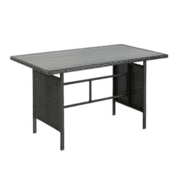 Thalia - Rattan Corner Sofa Set With Polywood Table And Stools - Black, 8 Seater With Weatherproof Cushions - thumbnail 7