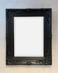 Downton Interiors Antique Style Black Wood Frame Wall Mirror 53Cm - thumbnail 2