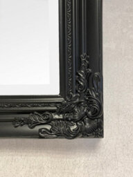 Downton Interiors Antique Style Black Wood Frame Wall Mirror 53Cm - thumbnail 3