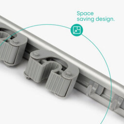 Livivo Wall Mounted Mop And Broom Holder Grey - thumbnail 7