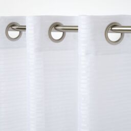 GoodHome Gorham White Horizontal Stripe Net Eyelet Voile Curtain (W)140Cm (L)260Cm, Single - thumbnail 2