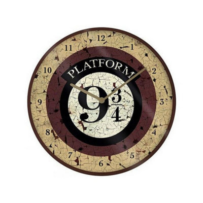 Harry Potter Platform Nine And Three Quarters Wall Clock Brown/black/white (One Size) - image 1