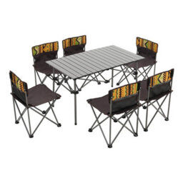 Living And Home 7 Piece Folding Portable  Outdoor Table And Chairs Set 1 Table And 6 Seaters With Carrying Bag - thumbnail 4