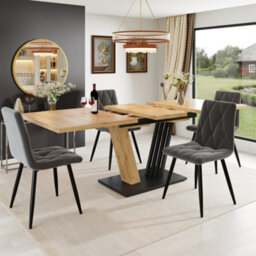 Abrihome Extendable Table 120-160 X 80 X 76 Cm, Kitchen Table, Suitable For Kitchen And Living Room, Tabletop With Wood Grain Finish - thumbnail 3
