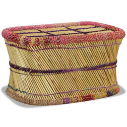 Berkfield Coffee Table Bamboo With Chindi Details Multicolour - thumbnail 4