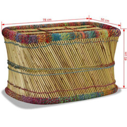 Berkfield Coffee Table Bamboo With Chindi Details Multicolour - thumbnail 9