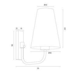 Luminosa Lighting Luminosa Safiano Wall Lamp With Shade Burgundy, Gold - thumbnail 3