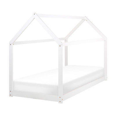 Beliani Kids Bed House Pine Wood Tosse 90 X 200 Cm (Eu Single) White - image 1