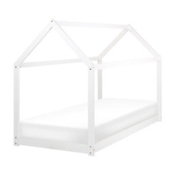 Beliani Kids Bed House Pine Wood Tosse 90 X 200 Cm (Eu Single) White - thumbnail 1