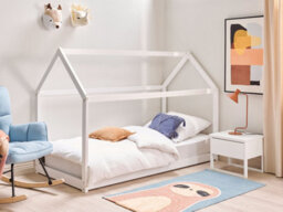 Beliani Kids Bed House Pine Wood Tosse 90 X 200 Cm (Eu Single) White - thumbnail 2