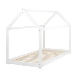 Beliani Kids Bed House Pine Wood Tosse 90 X 200 Cm (Eu Single) White - thumbnail 4