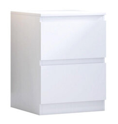 Fwstyle Carlton White 2 Drawer Bedside Table Chest (H) 55Cm (W) 40Cm (D) 40Cm - thumbnail 4