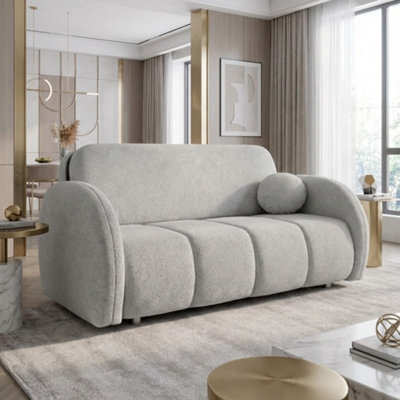 Viva Comfy Iv Sofa Bed With Storage Compartment Particle Board Metal Legs Wooden Frame 172X103X85Cm Light Grey - image 1