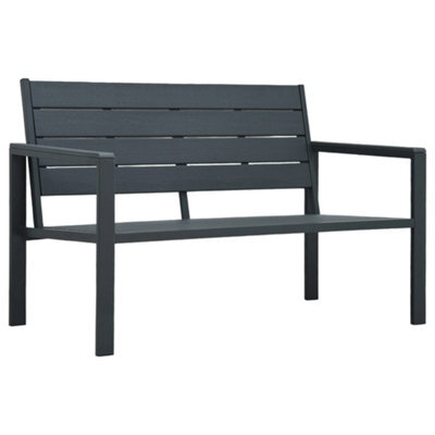 Berkfield Garden Bench 120 Cm Hdpe Grey Wood Look - image 1