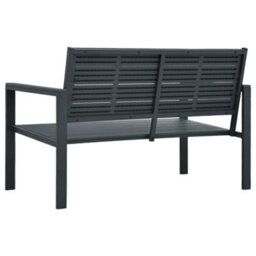 Berkfield Garden Bench 120 Cm Hdpe Grey Wood Look - thumbnail 4