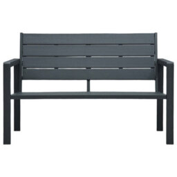 Berkfield Garden Bench 120 Cm Hdpe Grey Wood Look - thumbnail 2