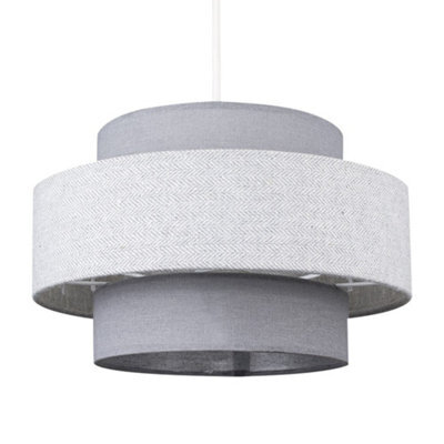 Valuelights Weaver Grey Herringbone Ceiling Lamp Shade - image 1