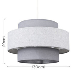 Valuelights Weaver Grey Herringbone Ceiling Lamp Shade - thumbnail 9