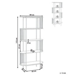 Beliani 4 Tier Bookcase Oreana 172 Cm Black - thumbnail 3